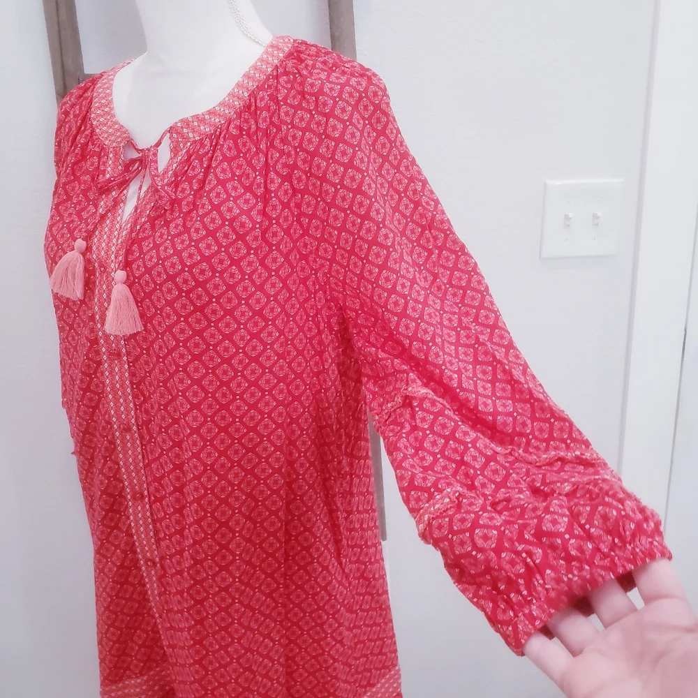 Vineyard Vines Tile Dress In Chelsea Geo Red Size Large - Picture 5 of 9